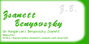 zsanett benyovszky business card